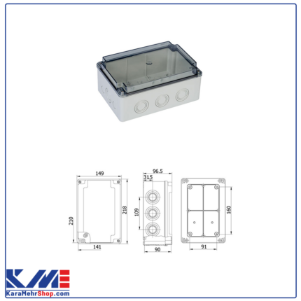 جعبه ترموپلاستیک مدل جعبه تقسیم -درب شفاف 40204007